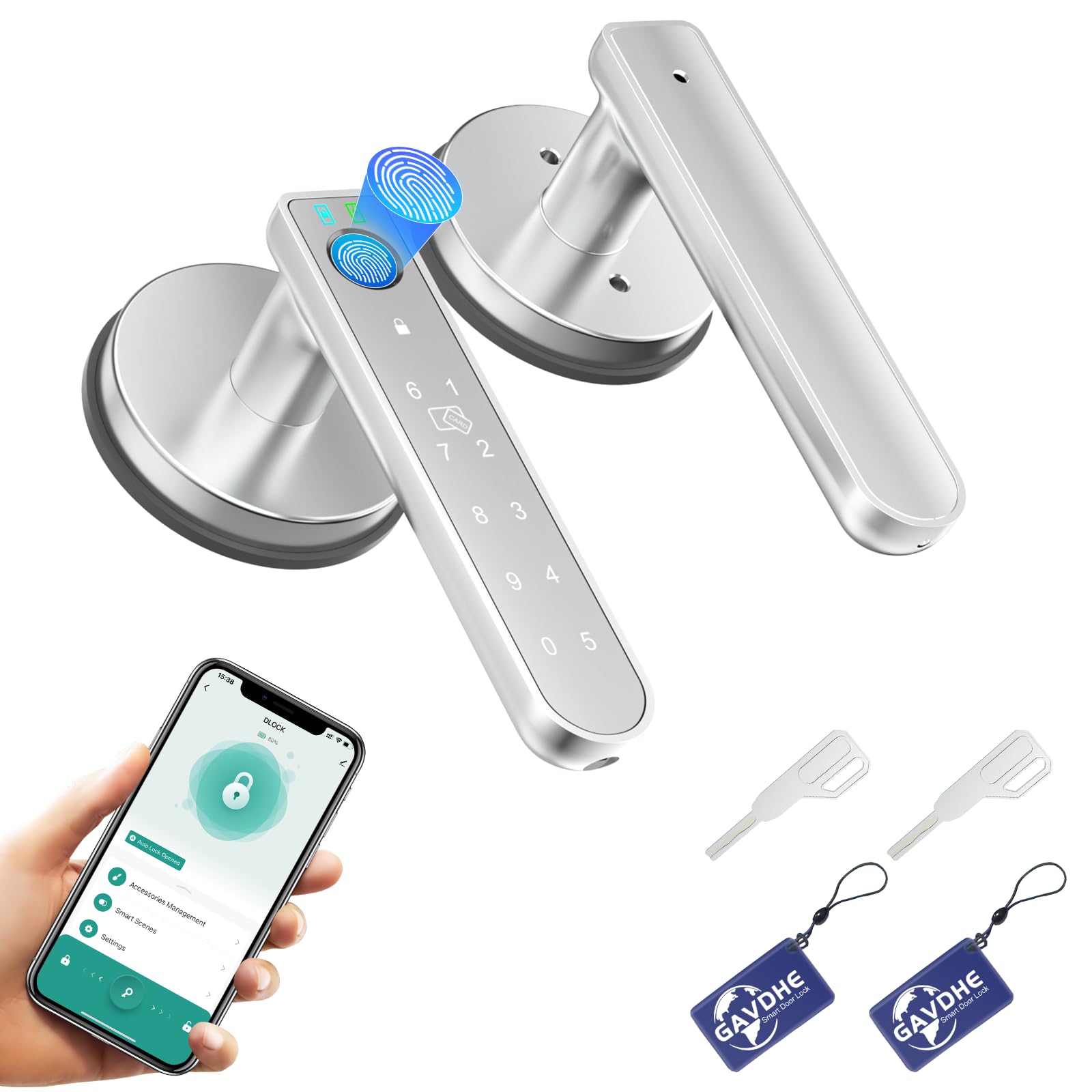 Gavdhe Fingerprint Door Lock Smart Door Knob with Keyless Entry